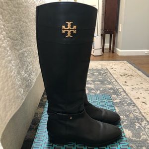 Tory Burch Everly Riding Boots- Black